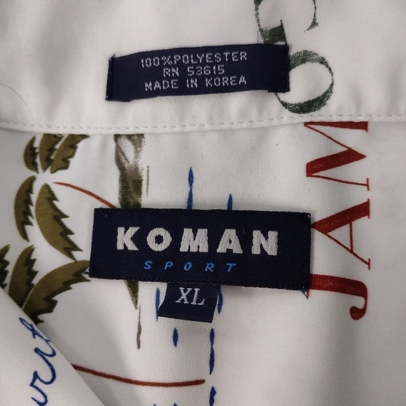 Koman Sport men's tropical Hawaiian short sleeve size XL - Picture 6 of 9